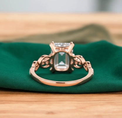 1.60ct Emerald Cut Lab Diamond Engagement Ring