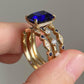 Vintage Radiant Cut Sapphire Engagement Ring sets