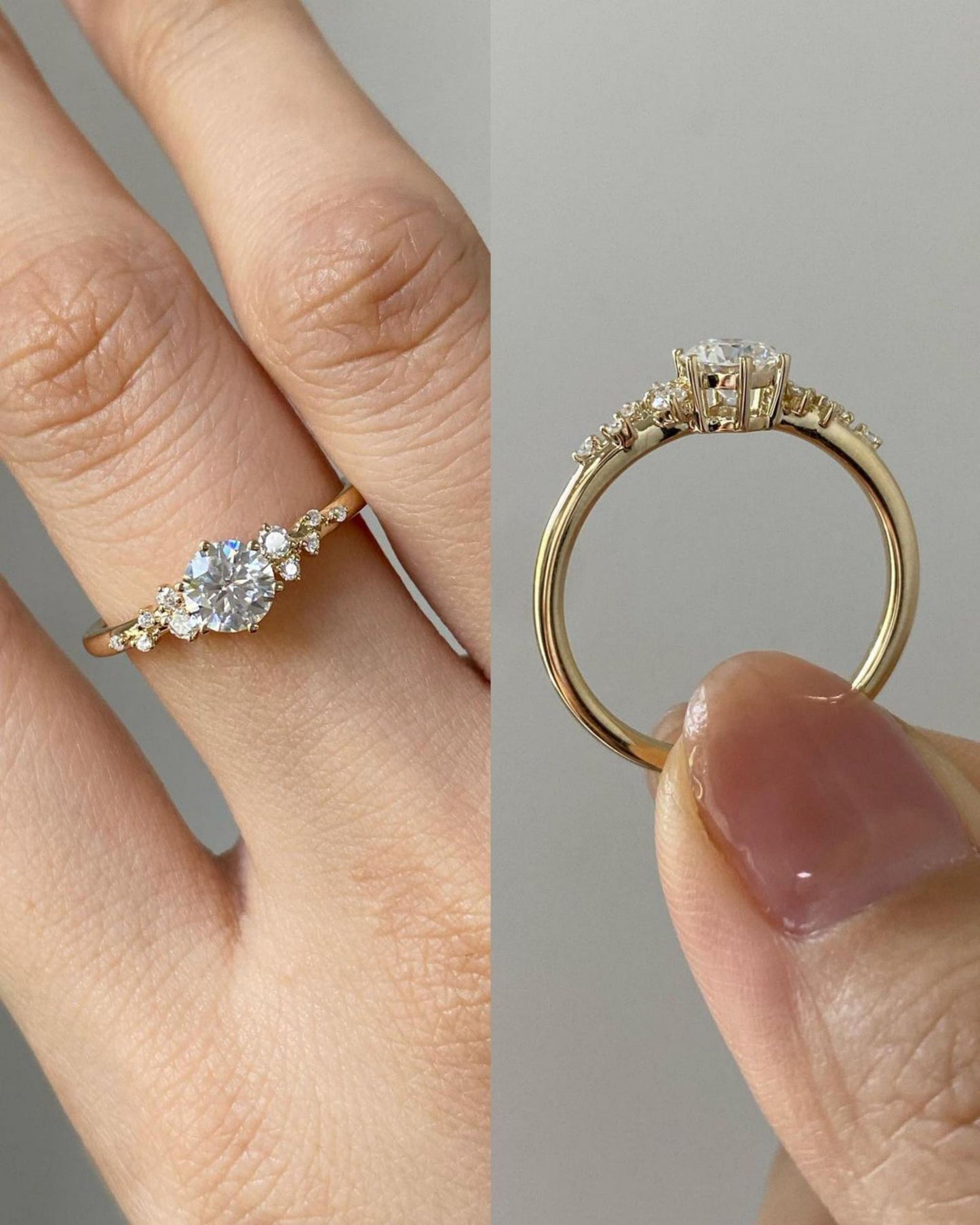 Vintage 0.750CT Unique Cluster engagement ring