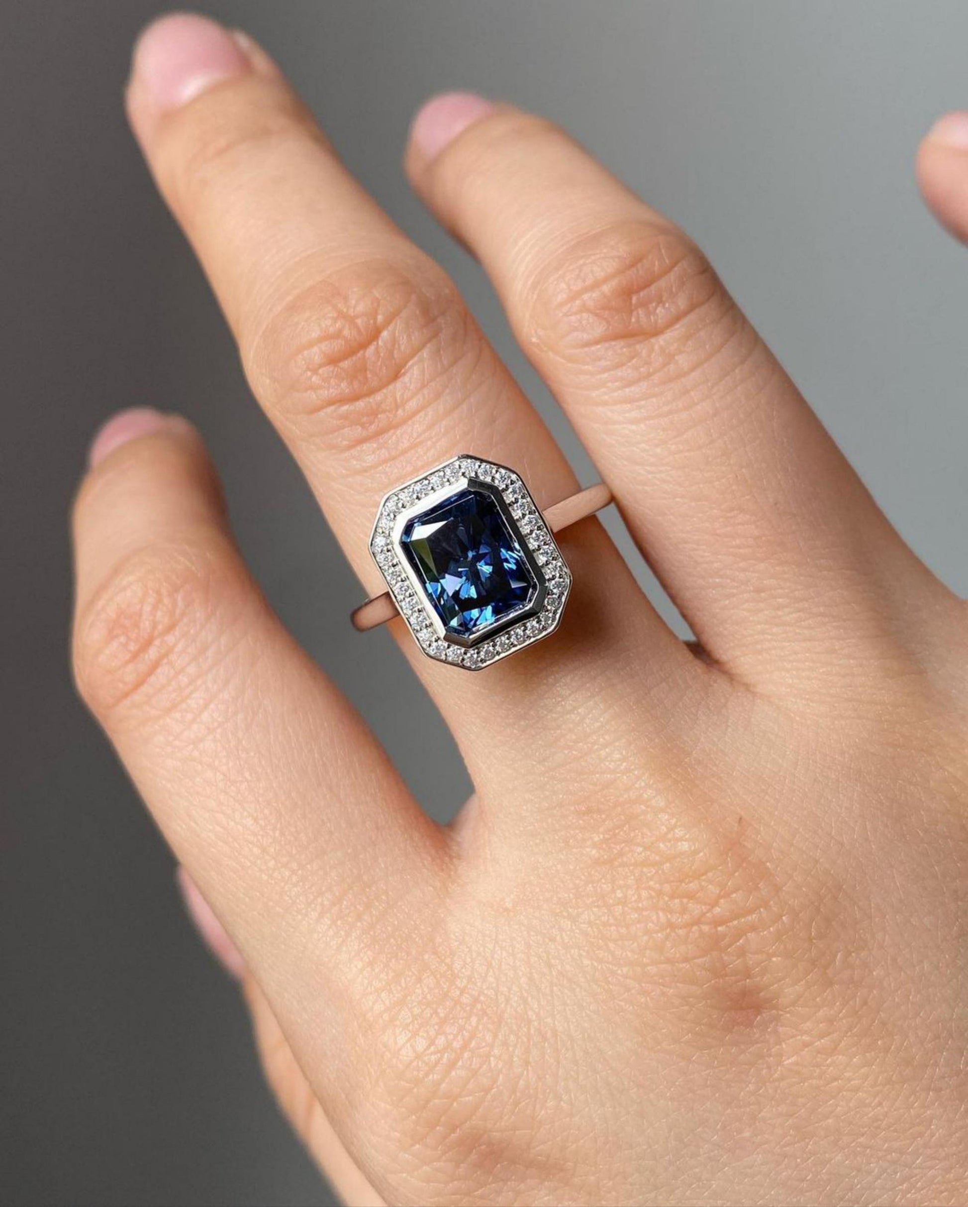 blue diamond ring