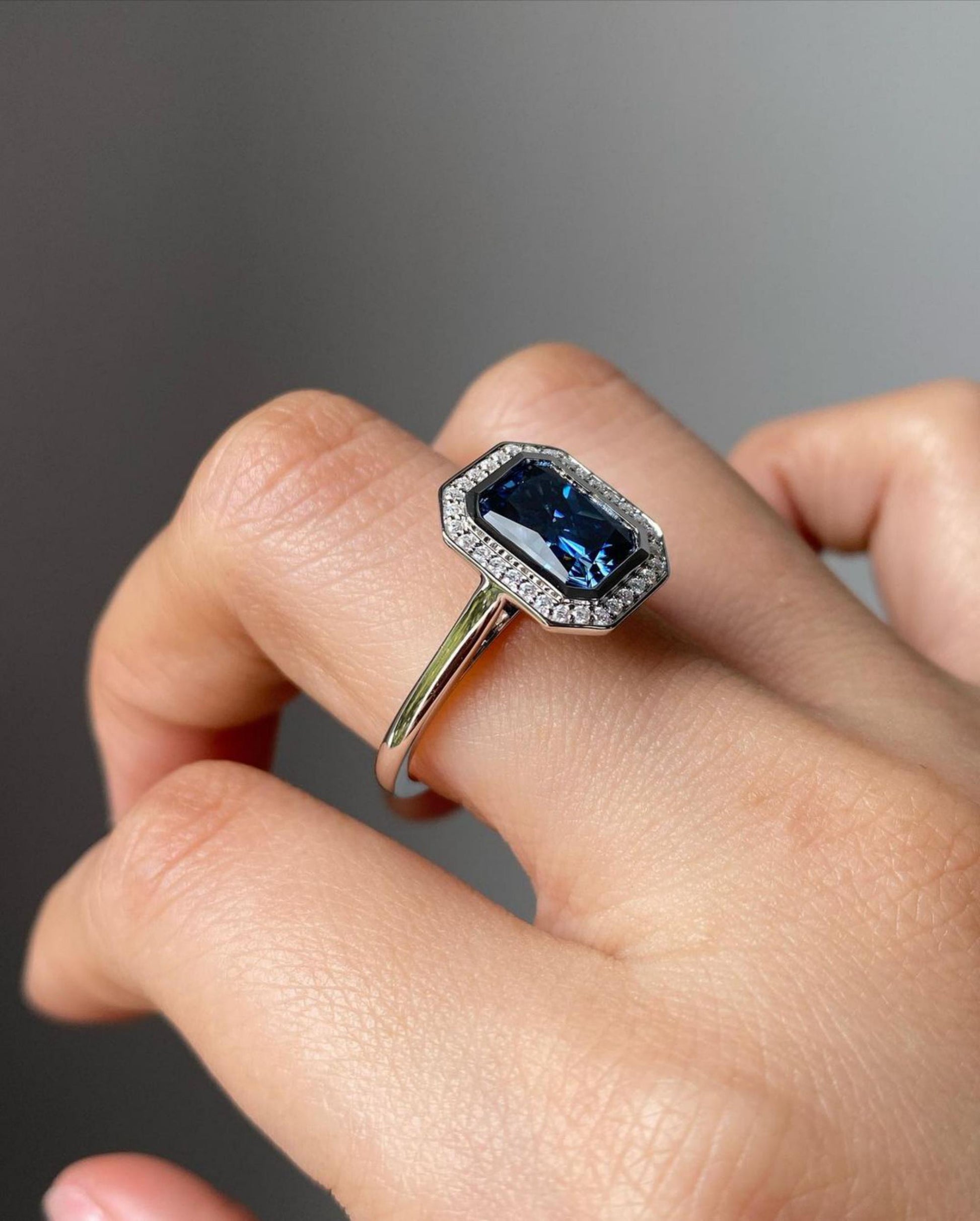 blue diamond ring