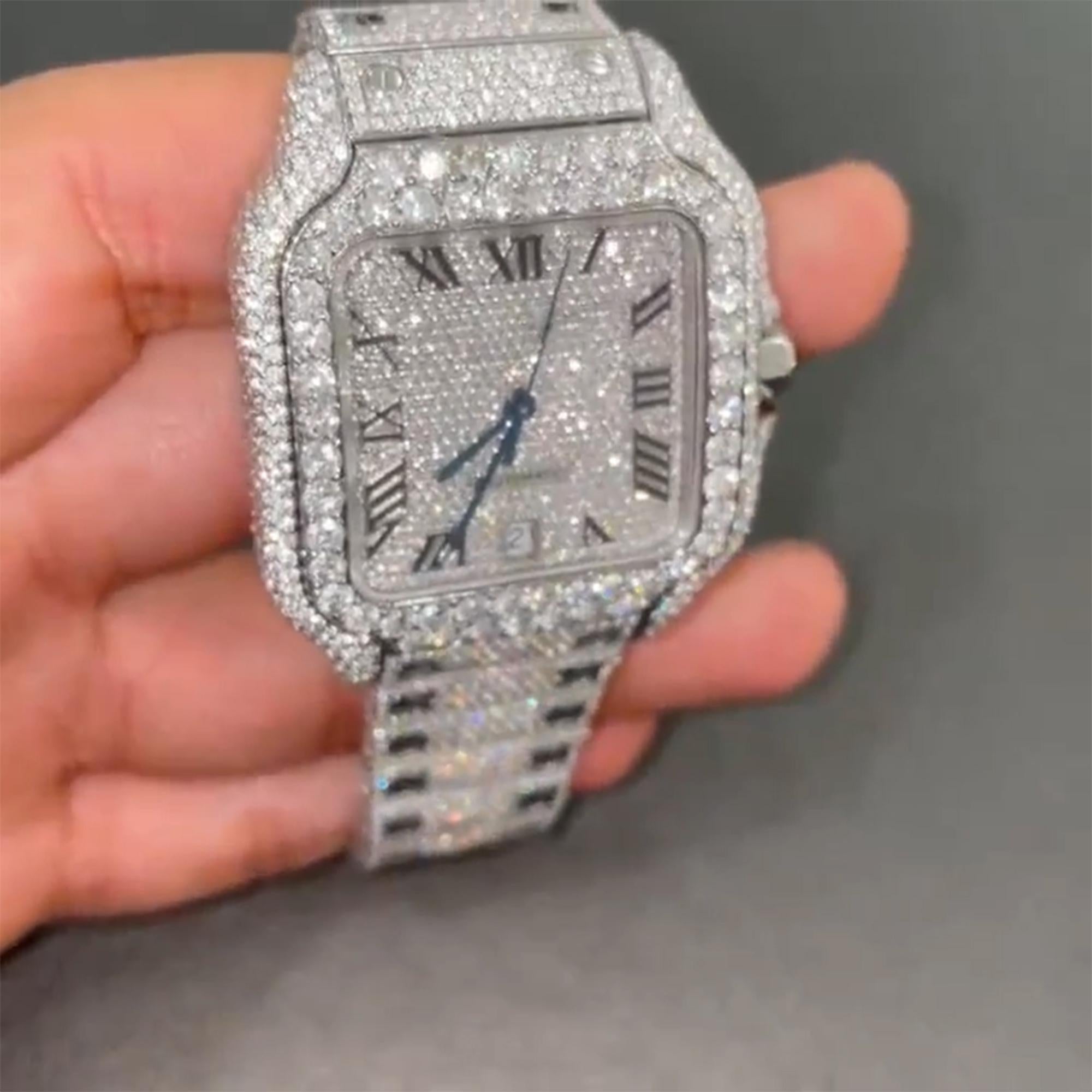 Moissanite watch diamond watch iced out watch hip hop watch