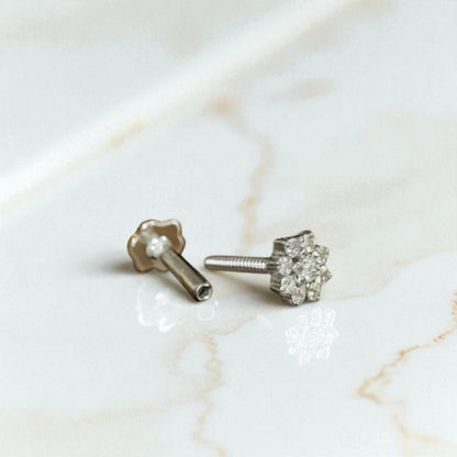 1.150 Ct Floral Cluster Lab Grown Diamond Stud Earrings