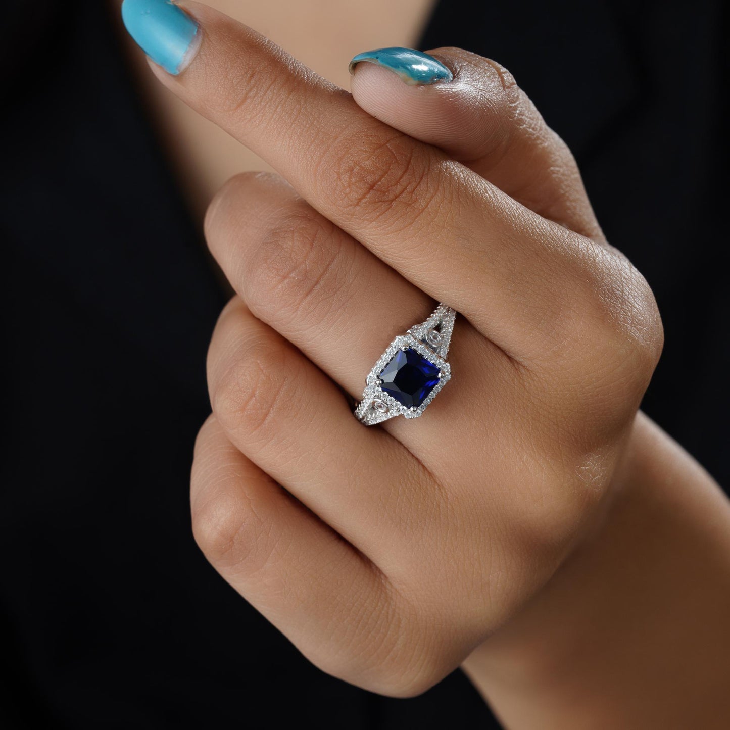 blue diamond ring 