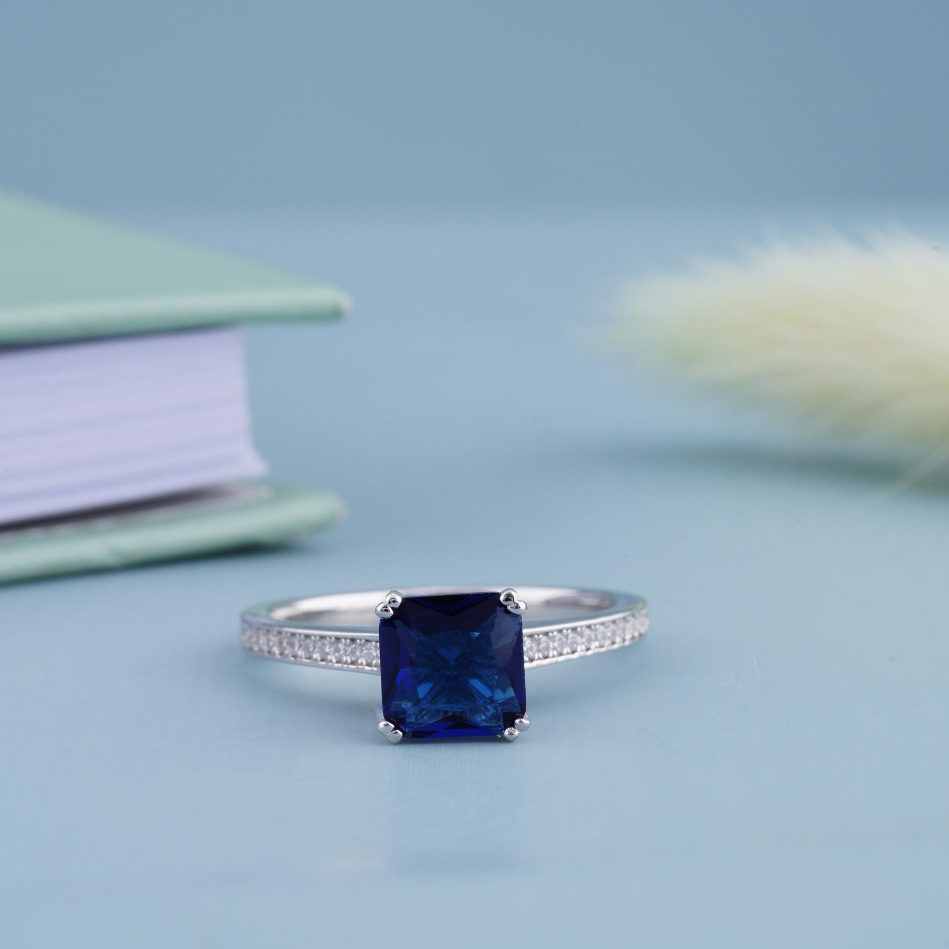 blue diamond ring