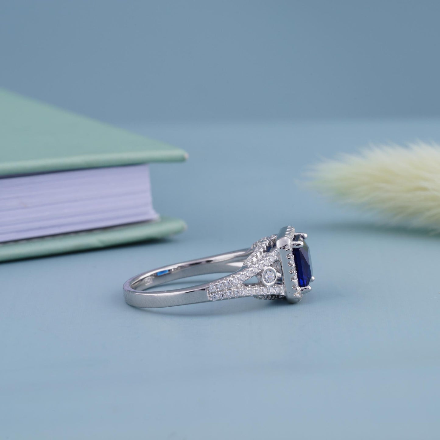 blue diamond ring