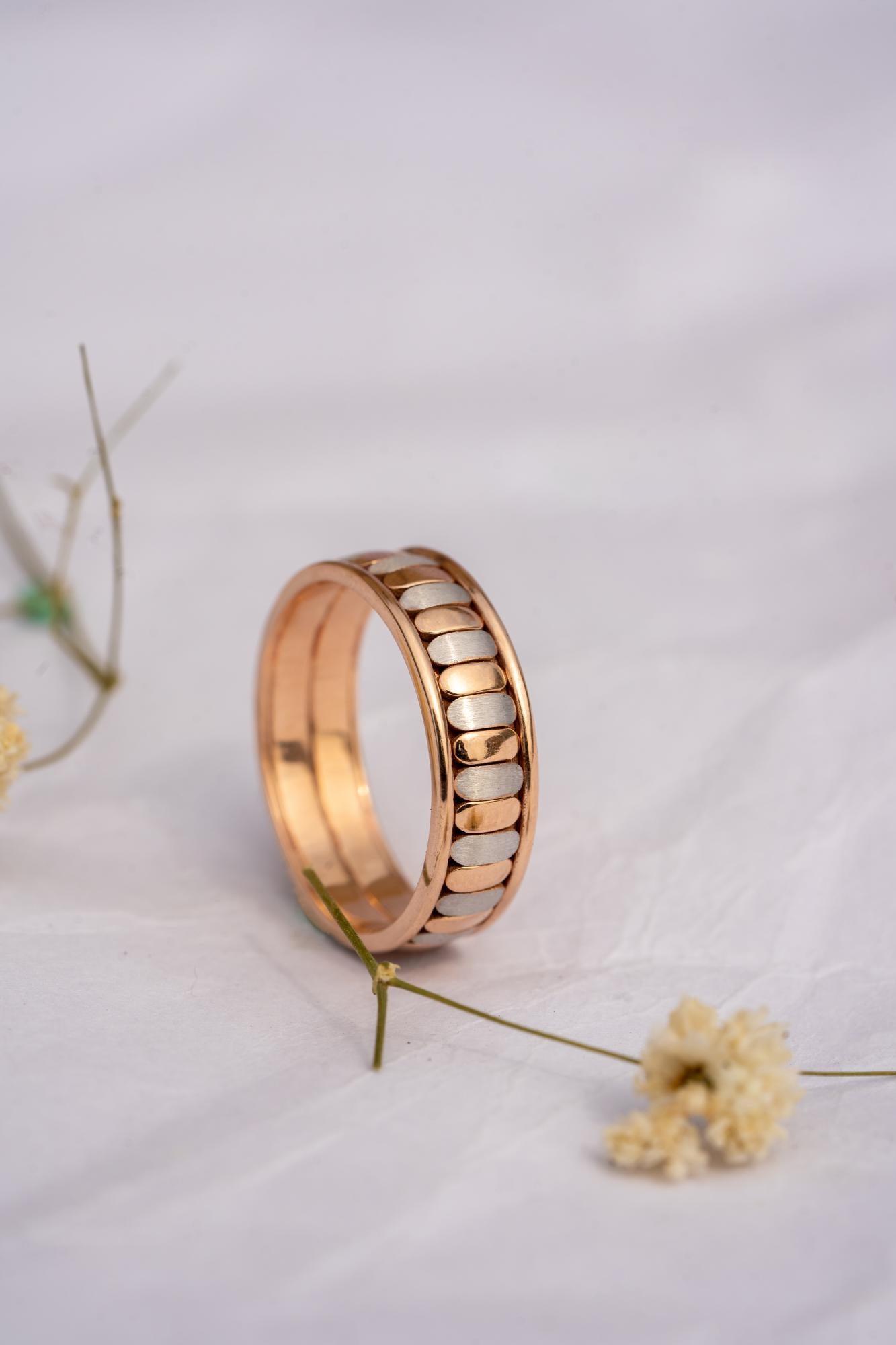 Rose gold Wedding Bands,6 mm Traditional Wedding Band