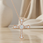 1.00ct Lab-Grown Cross Necklace Dainty Gold Pendant