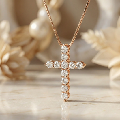 1.100 ct Lab-Grown Cross Necklace - Alternative Cross Pendant