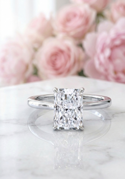 2.00 Ct Radiant Cut Lab Grown Diamond Solitaire Ring