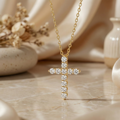 1.100 ct Lab-Grown Cross Necklace - Alternative Cross Pendant