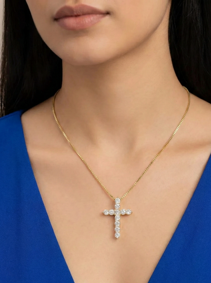 1.100 ct Lab-Grown Cross Necklace - Alternative Cross Pendant