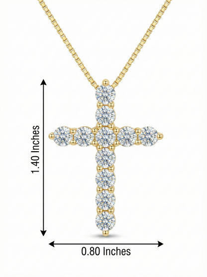 1.100 ct Lab-Grown Cross Necklace - Alternative Cross Pendant