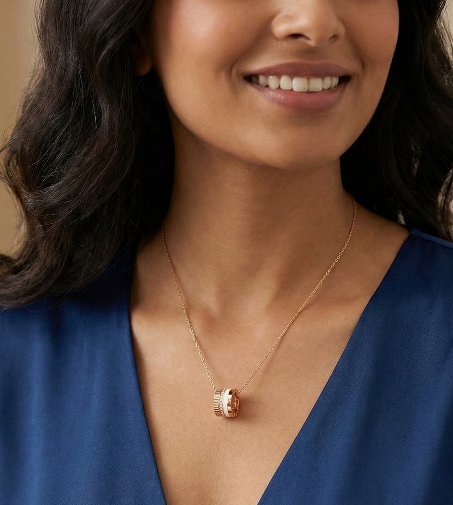 Moissanite Chain Necklace 14K Gold Pendant Necklace