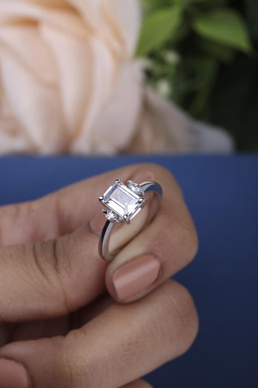 Light Weight Moissanite Solitaire Ring for her 37