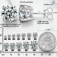 Real Moissanite Stud Earrings • 92.5 Sterling Silver Sparkling Studs