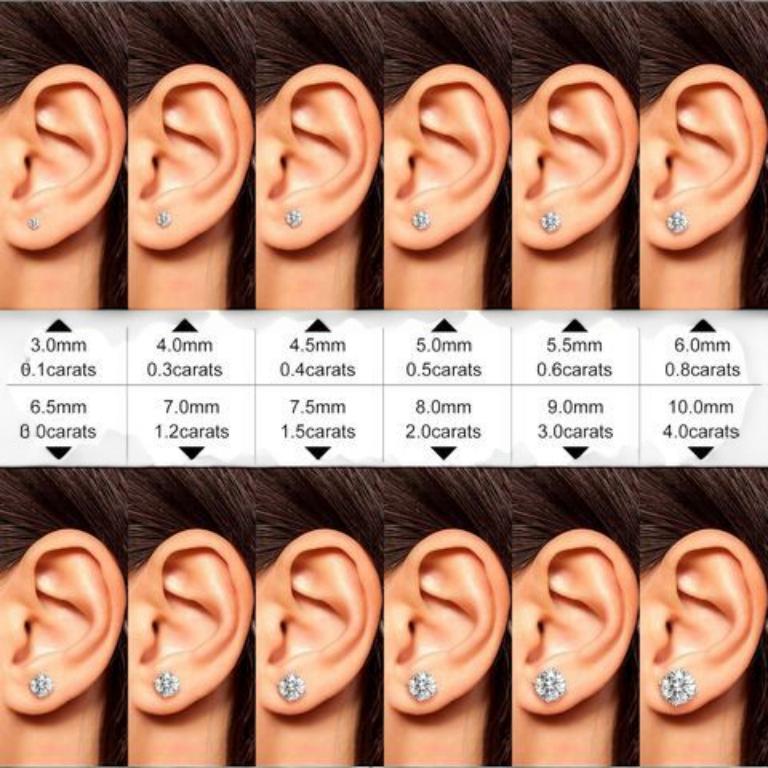 Real Moissanite Stud Earrings • 92.5 Sterling Silver Sparkling Studs