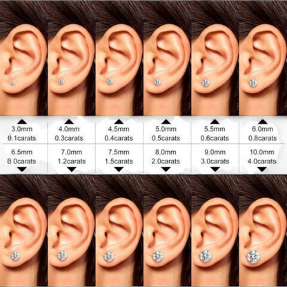 Real Lab-Grown Stud Earrings • 92.5 Sterling Silver Sparkling Studs