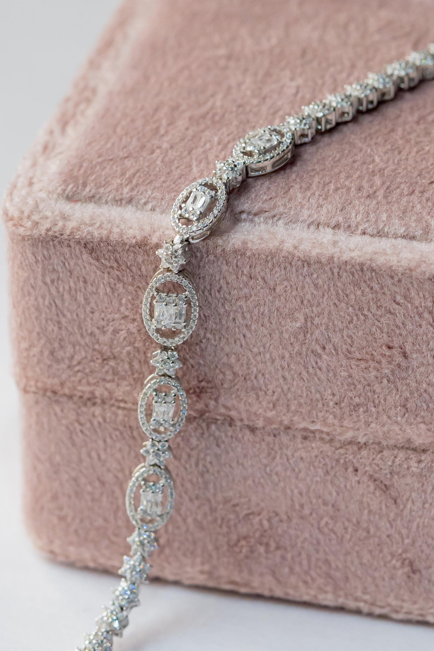 Moissanite Round & Baguette Tennis Bracelet