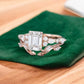 2.30 ct Emerald Lab-Grown Diamond Three-Stone Engagement Ring