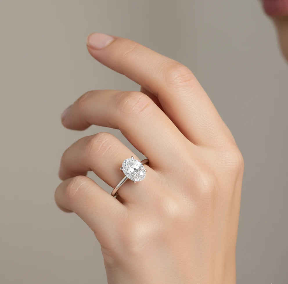 2.065 ct Oval Lab-Grown Diamond Ring – Solid Yellow Gold