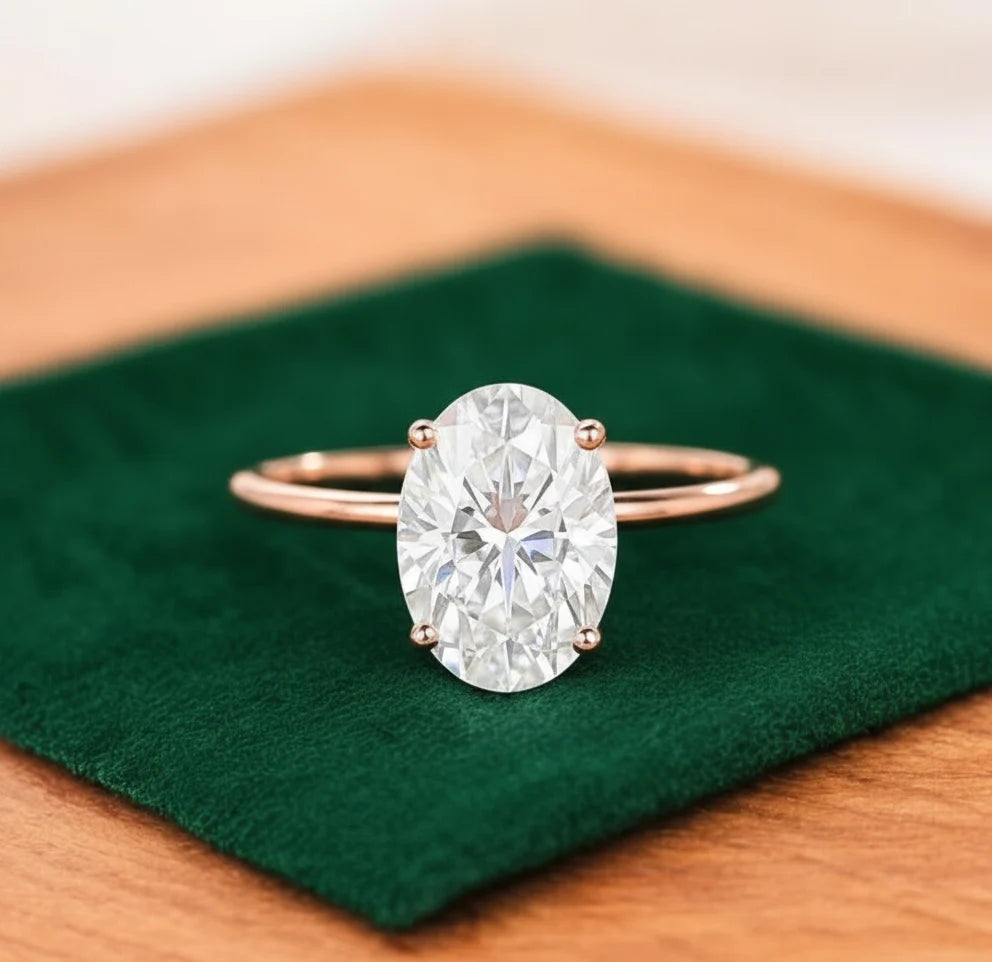 2.614 ct Oval Lab grown Diamond solitaire Engagement Ring