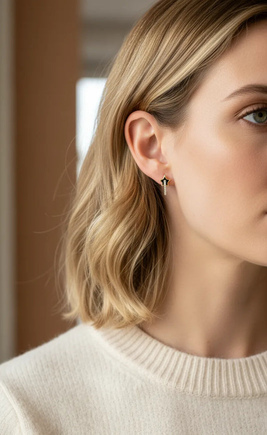Star Lab-Grown Diamond Hoop Earrings – Cosmic Sparkle
