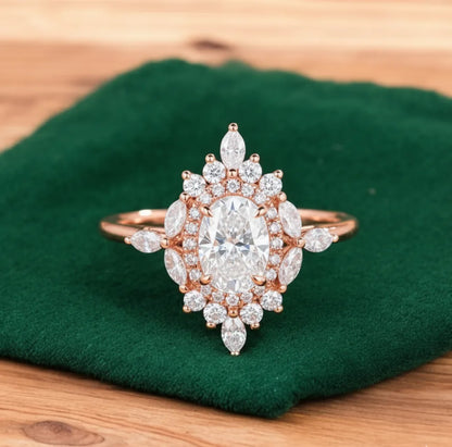 1.22 ct Oval Lab-Grown Diamond Engagement Ring – Rose Gold