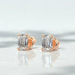 1/2ct Double Scoop Emerald Cut Lab Grown Diamond Stud Earrings