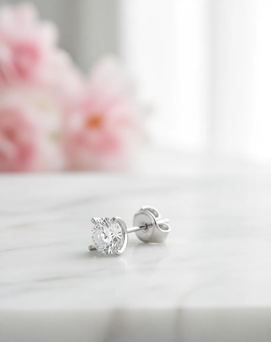 3 ct Dainty Round Lab-Grown Diamond Stud Earrings