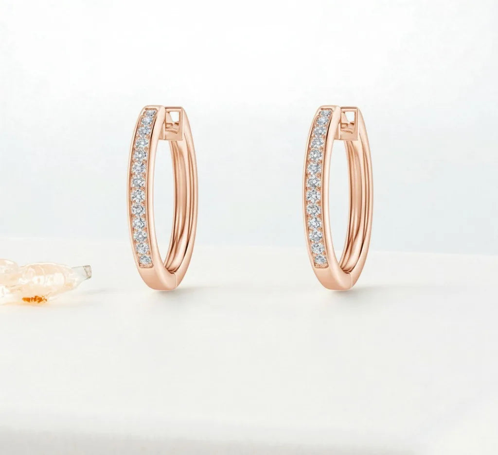 Pave-Set Lab Diamond Hoops 1.00 ct – 14K / 18K