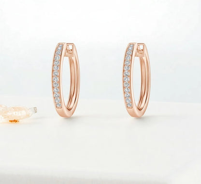 Pave-Set Lab Diamond Hoops 1.00 ct – 14K / 18K