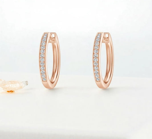 Pave-Set Lab Diamond Hoops 1.00 ct – 14K / 18K