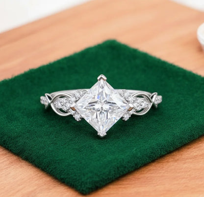 1.50 ct Princess Cut Lab-Grown Diamond Vintage Twist Ring