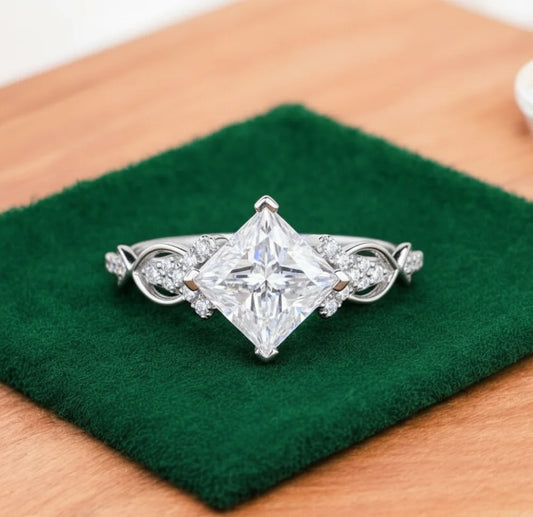 1.50 ct Princess Cut Lab-Grown Diamond Vintage Twist Ring