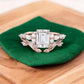 2.30 ct Emerald Lab-Grown Diamond Three-Stone Engagement Ring