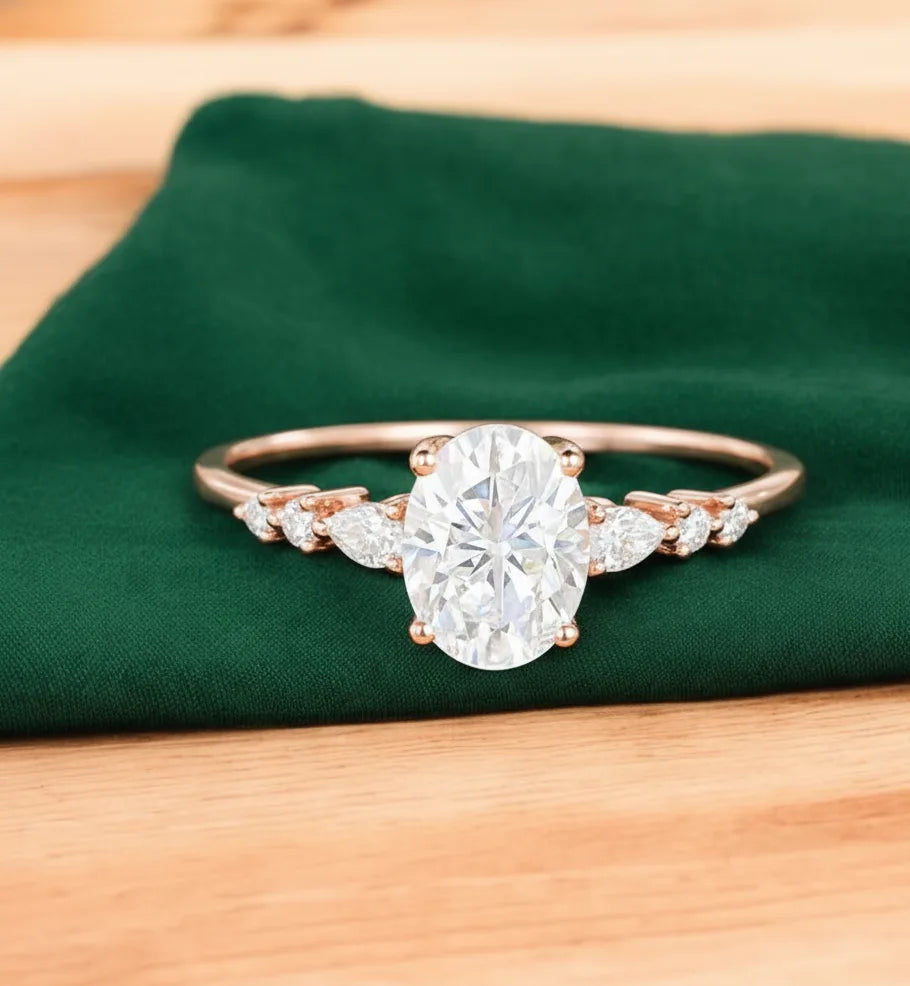 1.35 ct Oval Lab-Grown Diamond Ring | 14K Gold