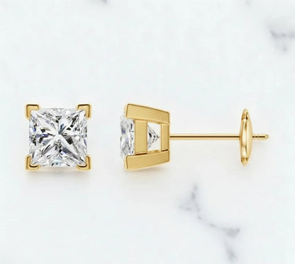 3.00 ct Lab-Grown Diamond Princess Studs – 14K/18K