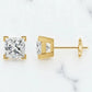 1.00ct Princess Cut Lab Diamond Studs in 14K/18K