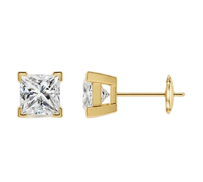 2.00ct Princess Cut Lab Grown Diamond Stud Earrings