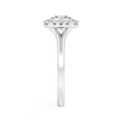 1.10 TCW Round Cut VVS1 Lab-Grown Halo Engagement Ring Solid 14K White Gold