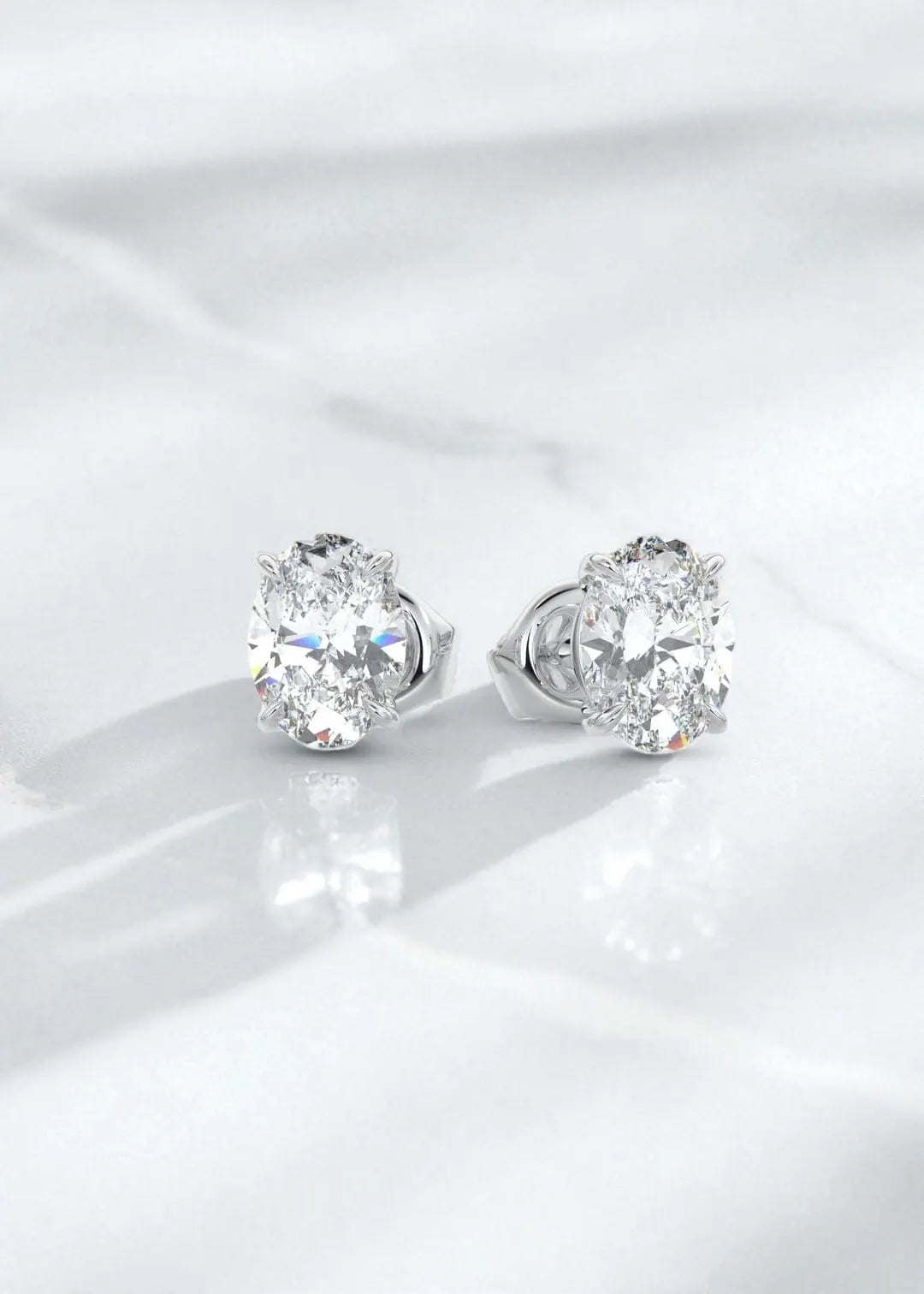 2.00 ct Oval Lab-Grown Diamond Stud Earrings – Rose Gold