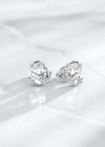 2.00 ct Oval Lab-Grown Diamond Stud Earrings – Rose Gold