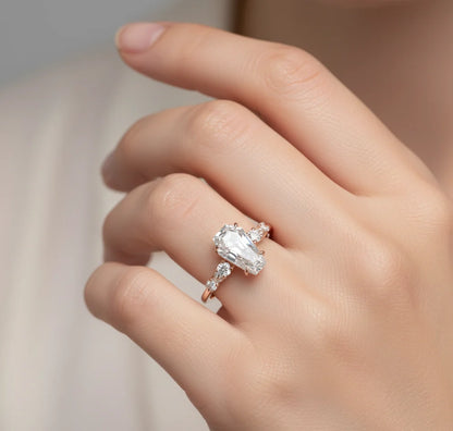 2ct Lab-Grown Coffin Diamond Ring for Unique Brides
