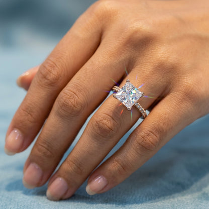2.150 CT Princess Cut Lab Grown Diamond Engagement Ring, Solitaire Diamond Ring