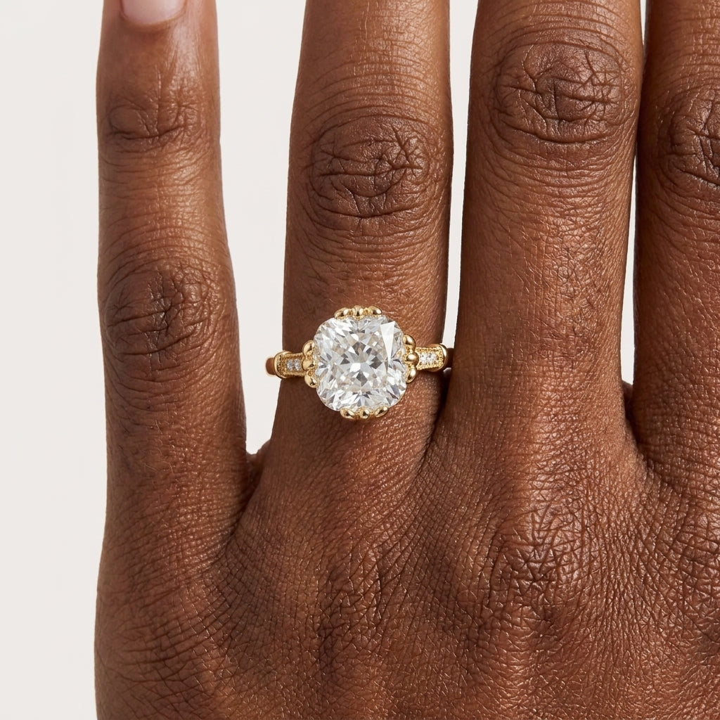 3.600ct Cushion Cut Lab Grown Diamond Solitaire Engagement Ring