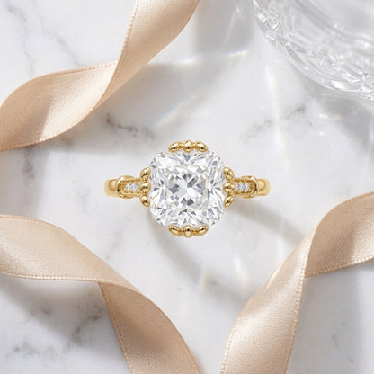 3.600ct Cushion Cut Lab Grown Diamond Solitaire Engagement Ring
