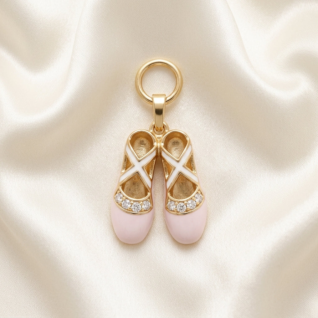 0.10ct Ballet Shoes Lab Grown Diamond Pendant Necklace