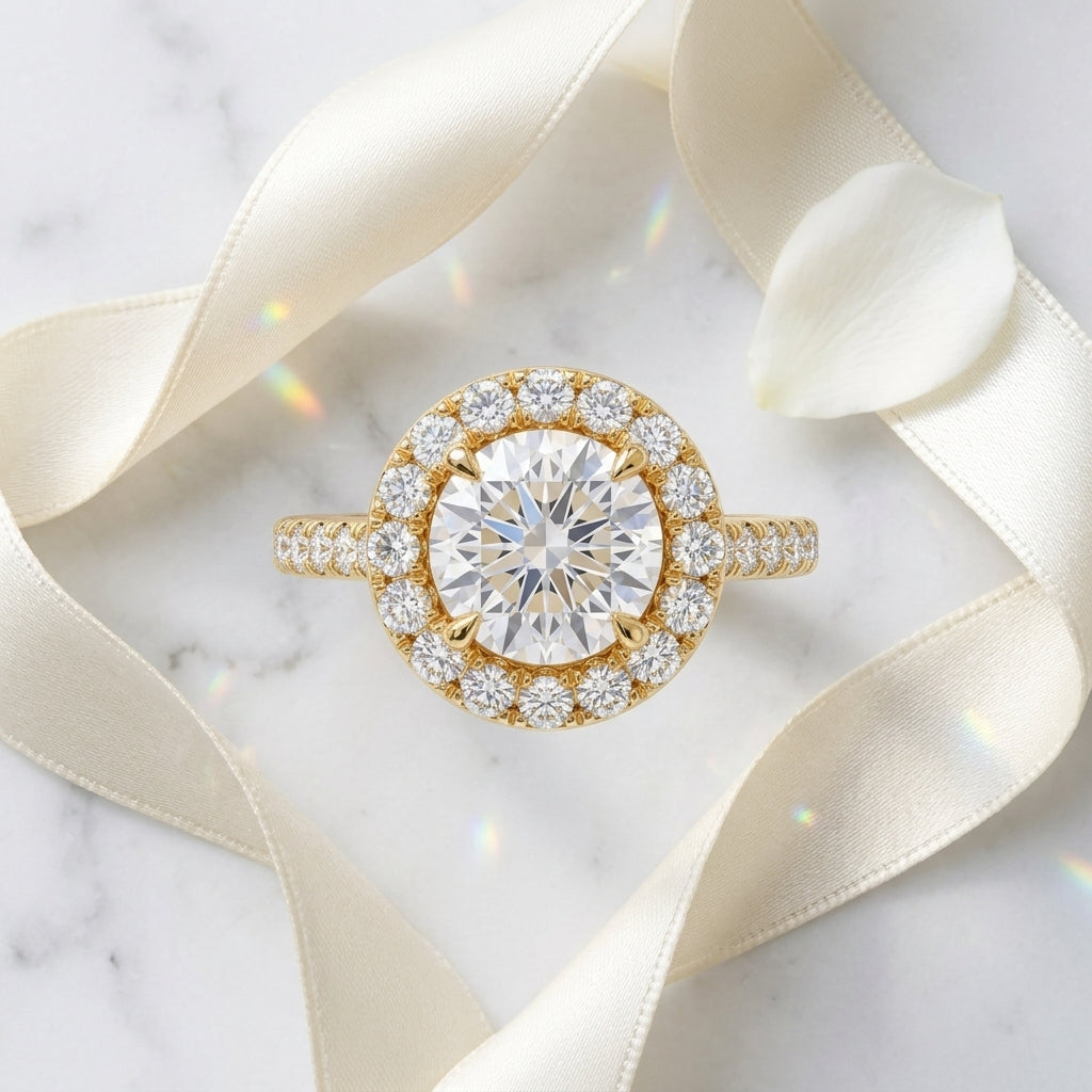 round halo diamond engagement rings​

