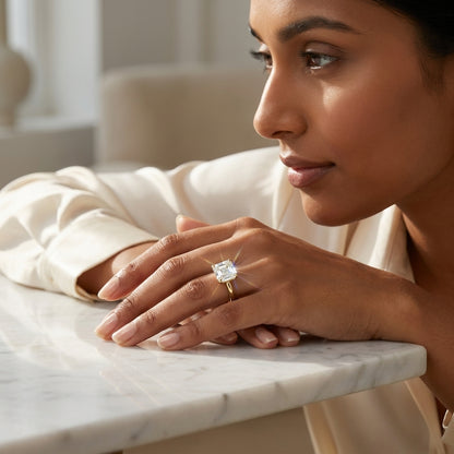 engagement ring asscher cut diamond​

